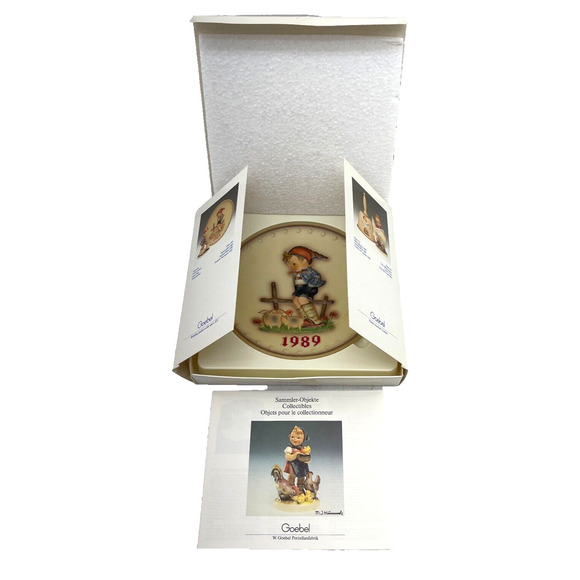 Vintage Goebel M.J HUMMEL 19th Annual Plate 1989 1pc Memorabilia W/ Box - Picture 8 of 14
